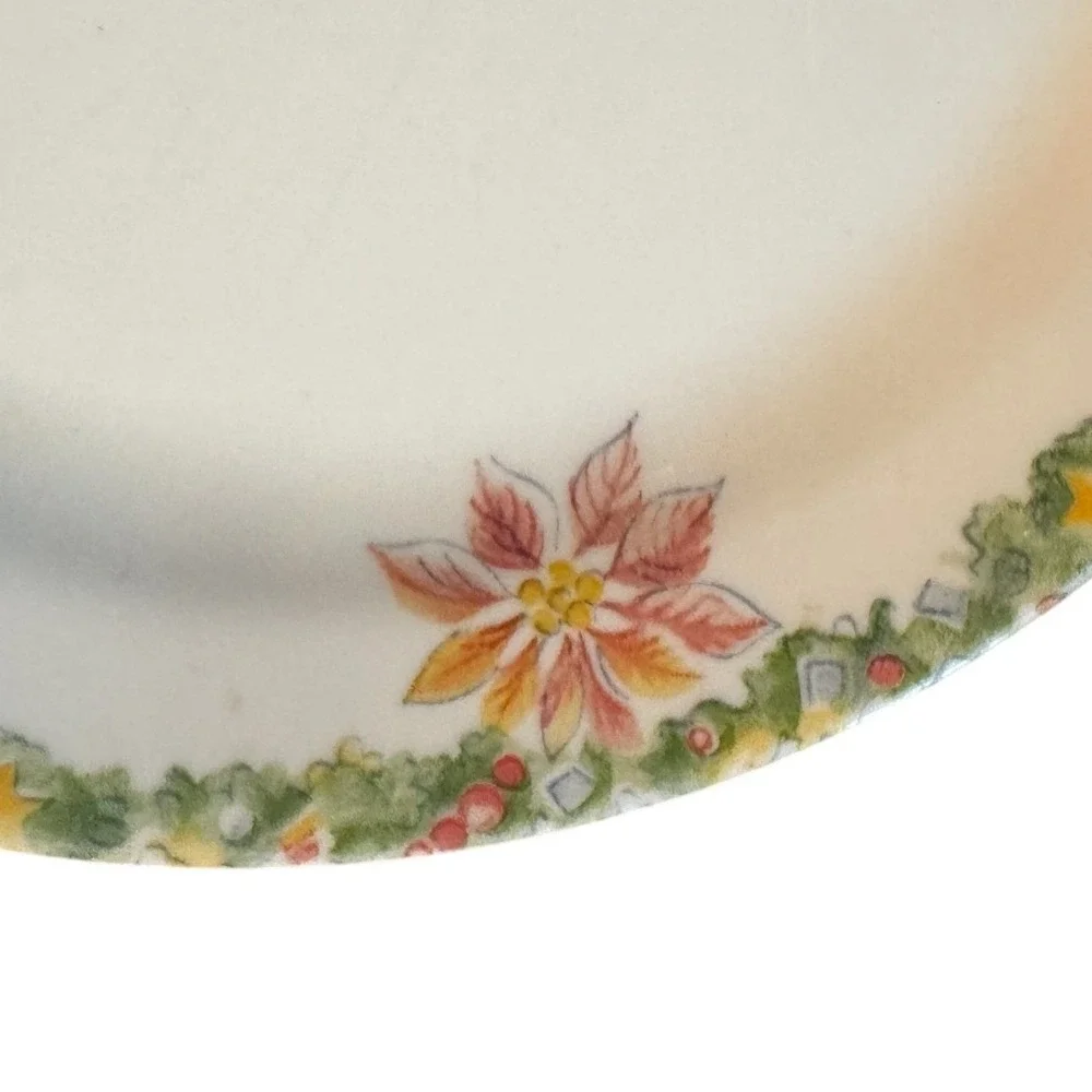 Corelle by Corning Christmas Joy 7.25 Inch Salad Plate White Vitrelle USA 90s